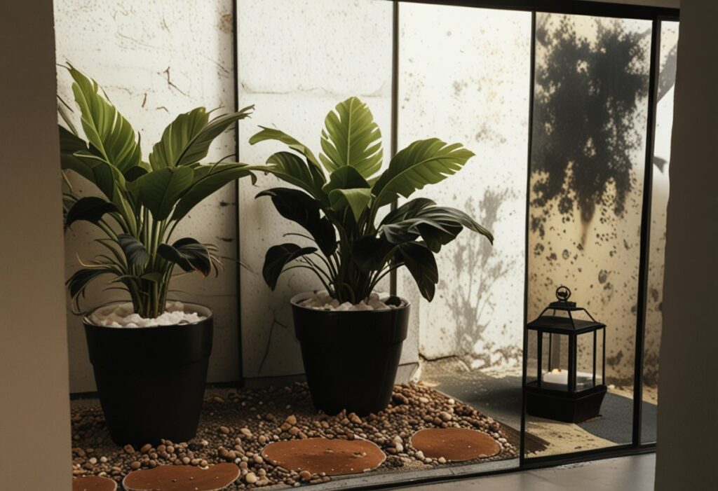 jardim de inverno com vasos