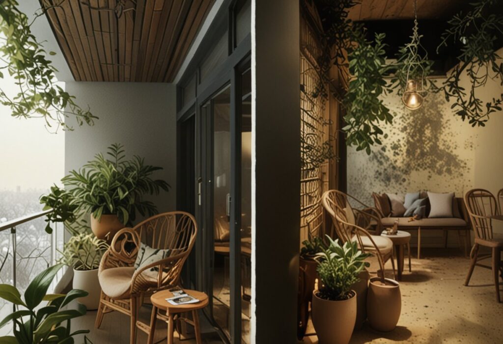 jardim de inverno pequeno na sala