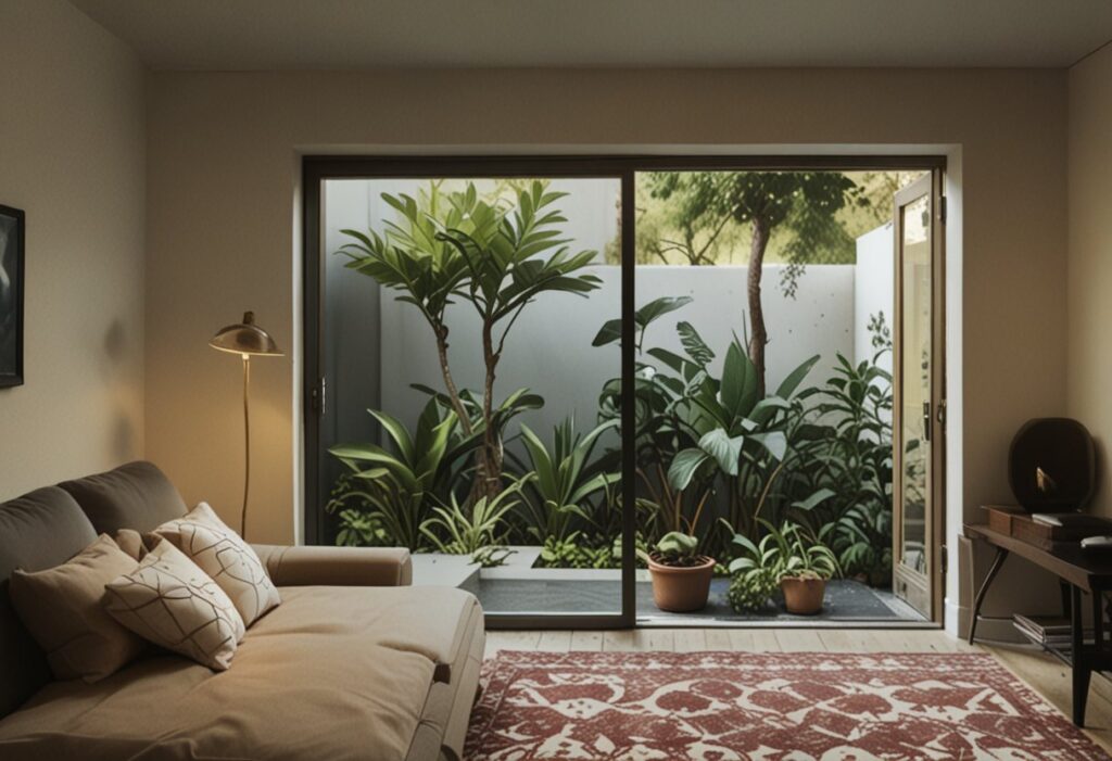 jardim interno na sala