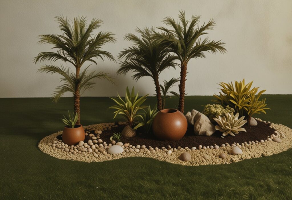 jardins com pedras e flores